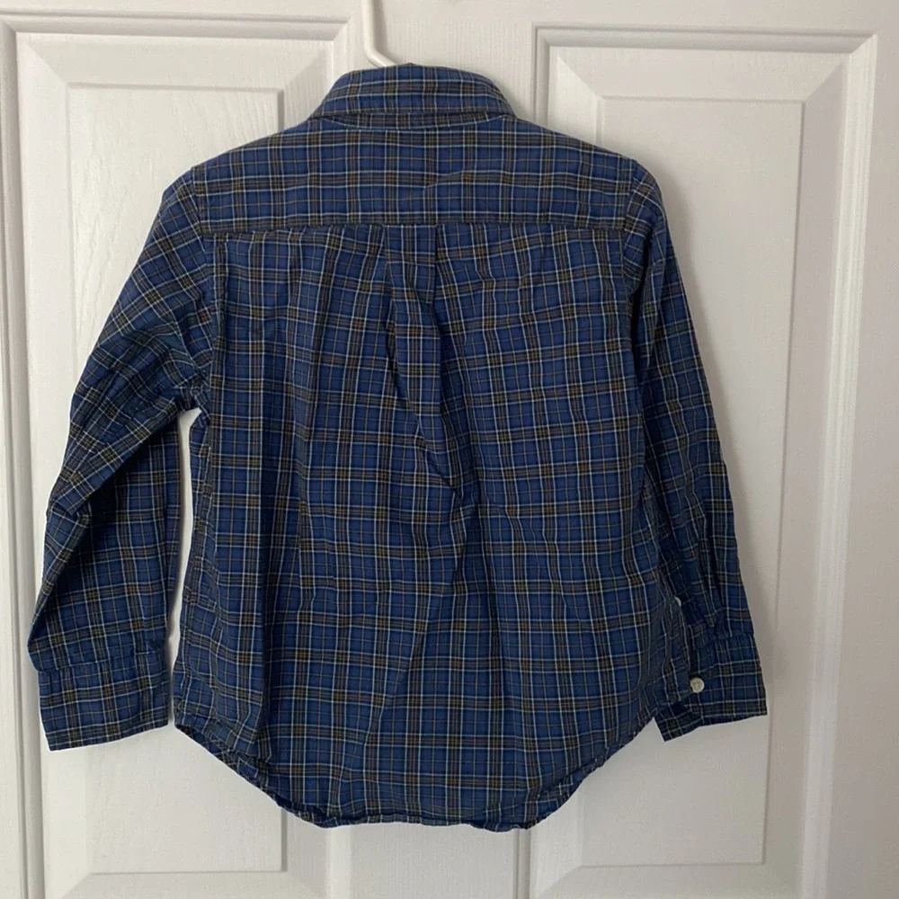 Ralph Lauren Blue Plaid Button Down Dress Shirt - 3T